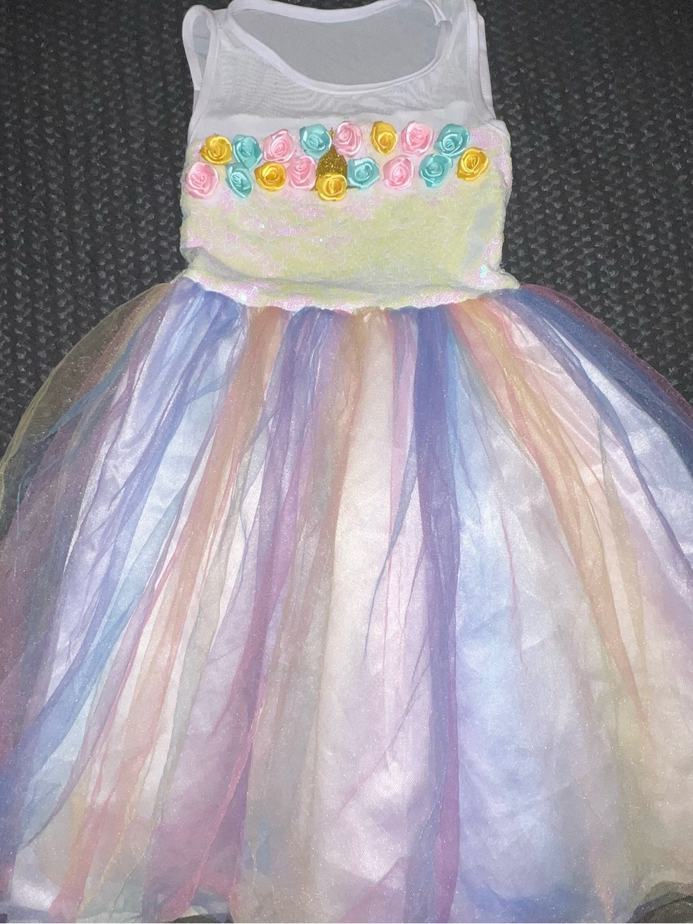 Pastel Floral Tulle Party Dress